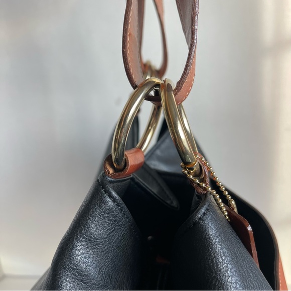 CEDARS Shoulder Tote Bag Purse Black/Brown Lined In Leather European Designer. - Picture 9 of 15